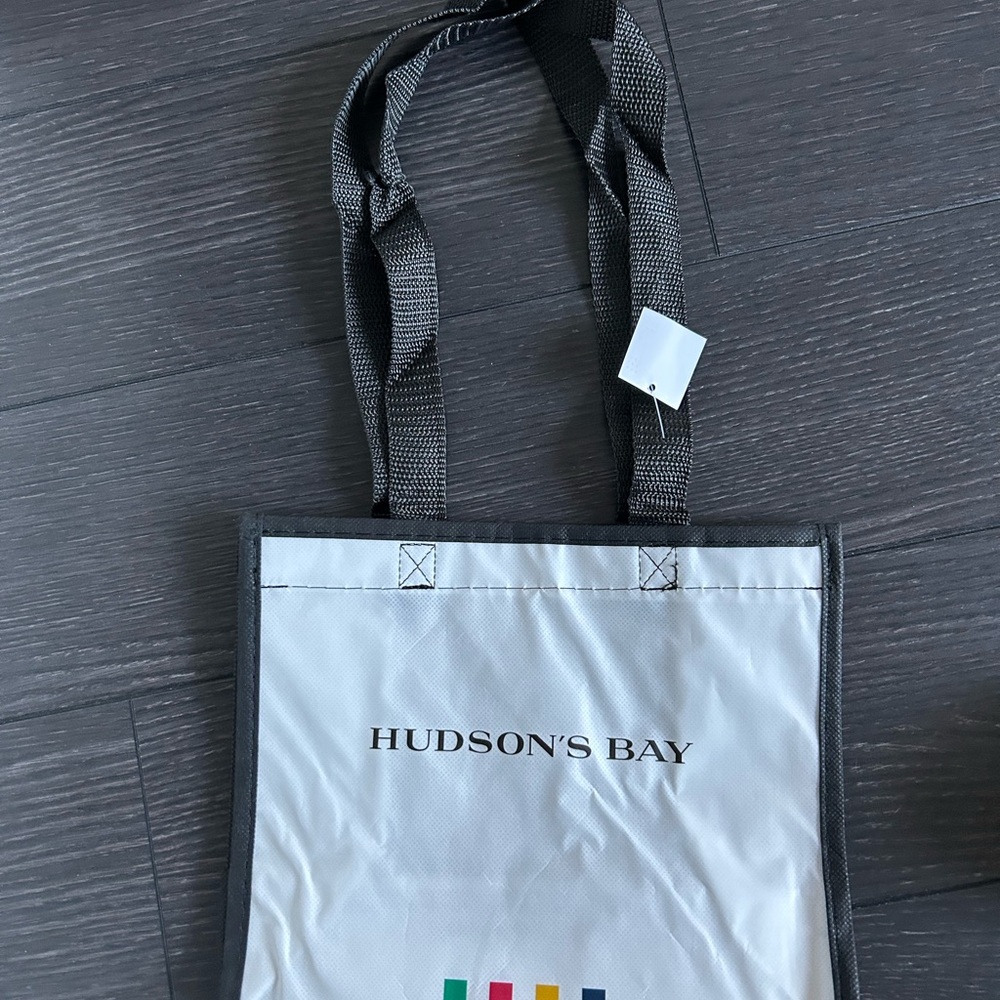 10 x 8.5” in size mini Hudson’s Bay plastic Tote Bag
